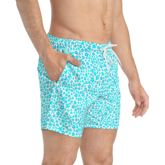 Aqua Floral Trunks