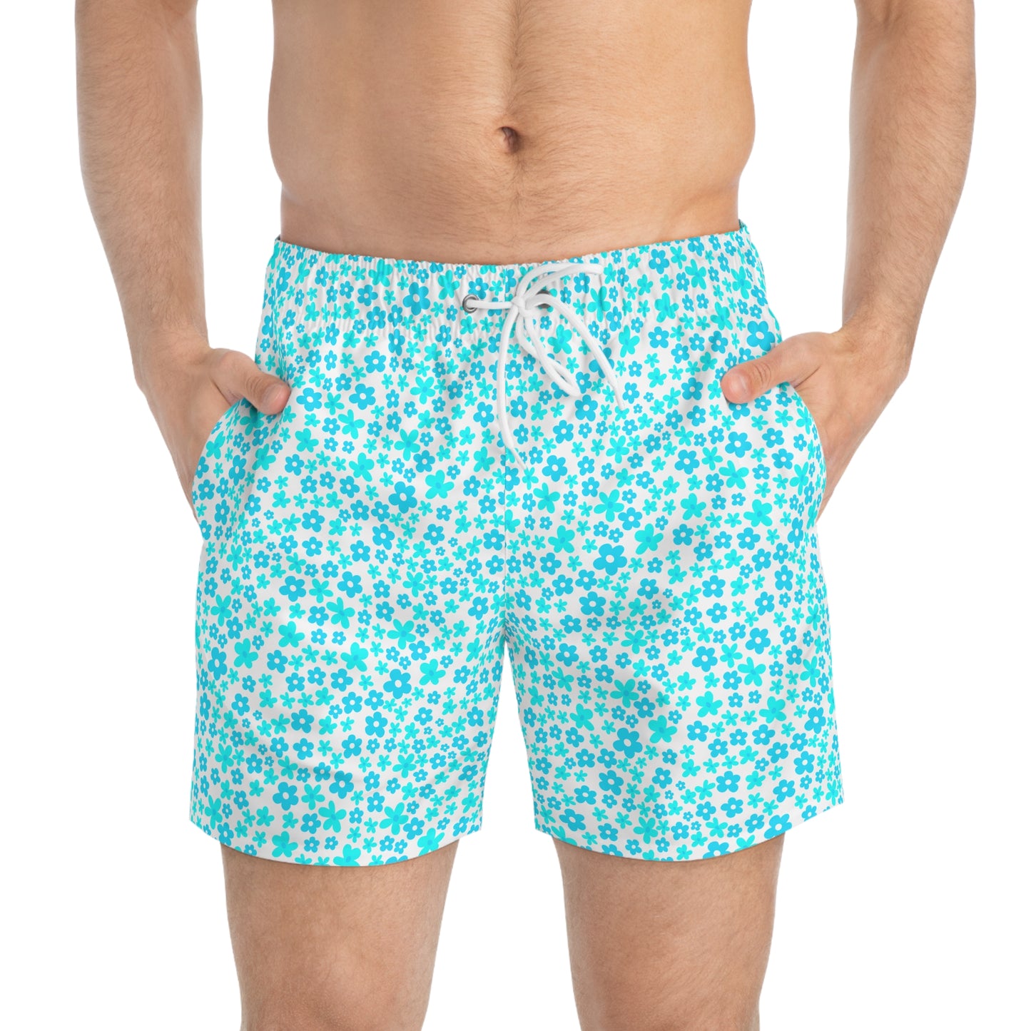 Aqua Floral Trunks